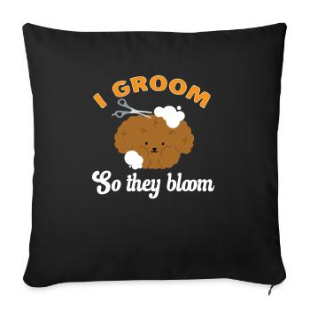 Salon de coiffure pour chiens - Housse de coussin décorative 45 x 45 cm - noir - Devant