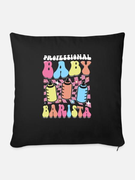 Krankenschwester Baby Entbindungsschwester - Sofakissenbezug 45 x 45 cm - Schwarz