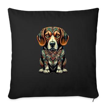 Mandala Art Beagle Dog Beagles Beag - Sofa pillowcase 17,3'' x 17,3'' (45 x 45 cm) - black - Front