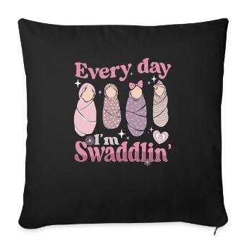 Infirmière Bébé Maternité Infirmière - Housse de coussin décorative 45 x 45 cm - noir - Devant