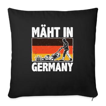 Rasen Mähen, Rasenmäher, Mäht In Germany - Sofakissenbezug 45 x 45 cm - Schwarz - Vorne