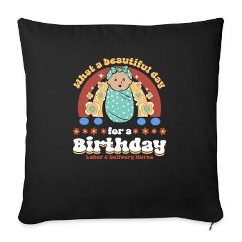 Infirmière Bébé Maternité Infirmière - Housse de coussin décorative 45 x 45 cm - noir - Devant