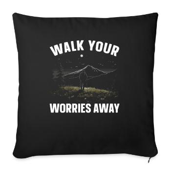 Nordic Walking Lover Cardio Fitness Nordic Walker - Sofa pillowcase 17,3'' x 17,3'' (45 x 45 cm) - black - Front