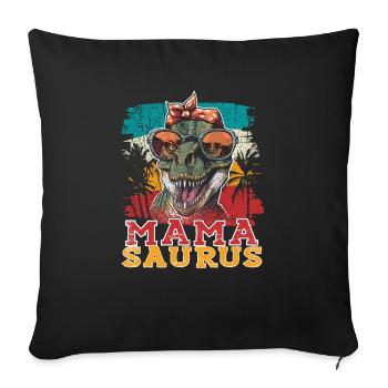 Dino Mamasaurus Mama Momsaurus T Rex - Sofa pillowcase 17,3'' x 17,3'' (45 x 45 cm) - black - Front