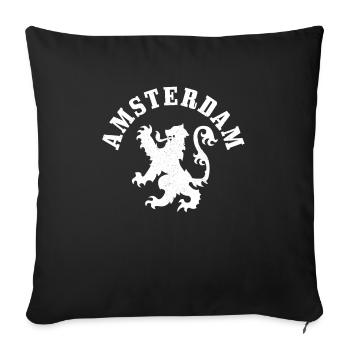 Amsterdam Pays-Bas Hollande Souvenir - Housse de coussin décorative 45 x 45 cm - noir - Devant