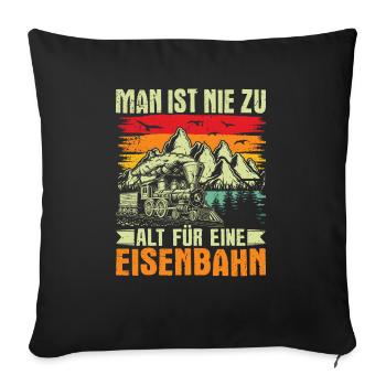 Modelleisenbahner Eisenbahner Geschenkidee - Sofakissenbezug 45 x 45 cm - Schwarz - Vorne