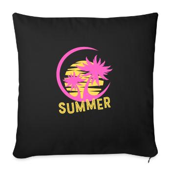 Summer vibes, summer, sun, beach and sea - Sofa pillowcase 17,3'' x 17,3'' (45 x 45 cm) - black - Front
