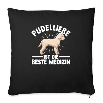 Hund Pudel - Sofakissenbezug 45 x 45 cm - Schwarz - Vorne