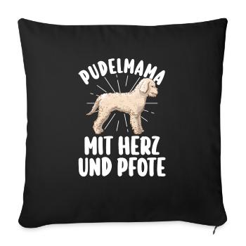 Hund Pudel - Sofakissenbezug 45 x 45 cm - Schwarz - Vorne