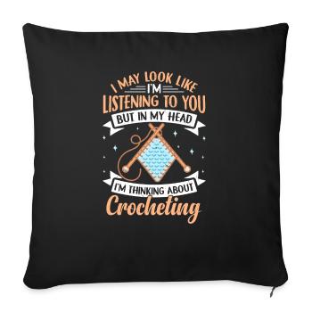 Funny Crochet Design - Sofa pillowcase 17,3'' x 17,3'' (45 x 45 cm) - black - Front