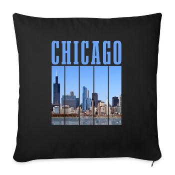 Chicago, Illinois - Sofakissenbezug 45 x 45 cm - Schwarz - Vorne