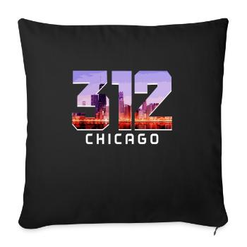 Chicago, Illinois - Sofakissenbezug 45 x 45 cm - Schwarz - Vorne