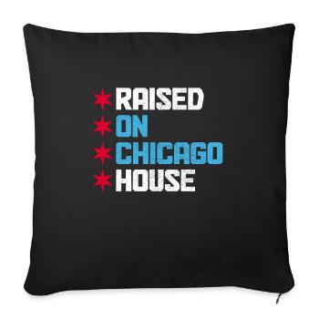 Chicago House Music, Illinois - Sofa pillowcase 17,3'' x 17,3'' (45 x 45 cm) - black - Front