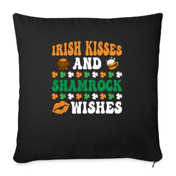 Irish Kisses And Shamrock Wishes St. Patrick's Day - Sofa pillowcase 17,3'' x 17,3'' (45 x 45 cm) - black - Front