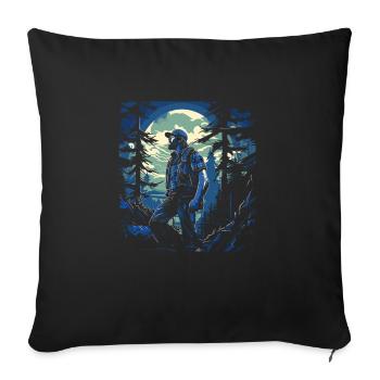 Randonnée T Trekking Outfit Hiking Motif Amoureux - Housse de coussin décorative 45 x 45 cm - noir - Devant