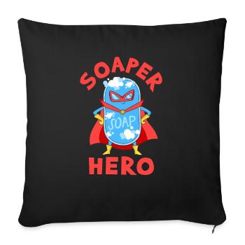 Soap Bath Soap Natural Soap - Sofa pillowcase 17,3'' x 17,3'' (45 x 45 cm) - black - Front