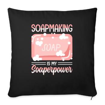 Soap Bath Soap Natural Soap - Sofa pillowcase 17,3'' x 17,3'' (45 x 45 cm) - black - Front