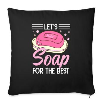 Soap Bath Soap Natural Soap - Sofa pillowcase 17,3'' x 17,3'' (45 x 45 cm) - black - Front