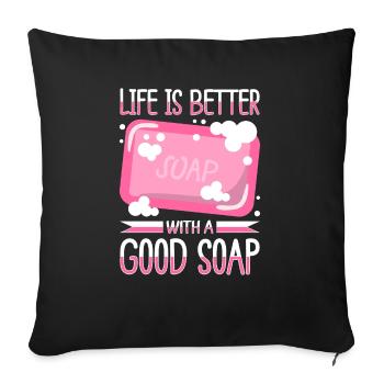 Soap Bath Soap Natural Soap - Sofa pillowcase 17,3'' x 17,3'' (45 x 45 cm) - black - Front