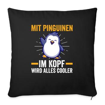 Süße Pinguin - Sofakissenbezug 45 x 45 cm - Schwarz - Vorne