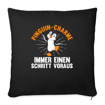 Cute Penguin - Sofa pillowcase 17,3'' x 17,3'' (45 x 45 cm) - black - Front