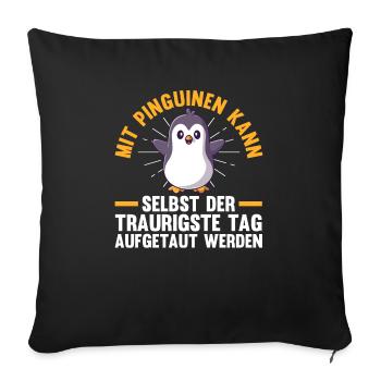 Süße Pinguin - Sofakissenbezug 45 x 45 cm - Schwarz - Vorne