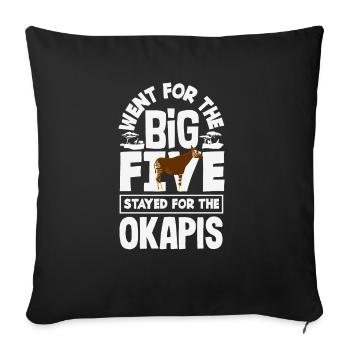 Funny zookeeper okapi lover - Sofa pillowcase 17,3'' x 17,3'' (45 x 45 cm) - black - Front