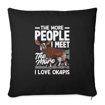 Funny zookeeper okapi lover - Sofa pillowcase 17,3'' x 17,3'' (45 x 45 cm) - black - Front