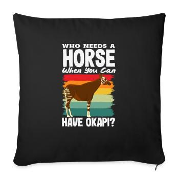 Funny zookeeper okapi lover - Sofa pillowcase 17,3'' x 17,3'' (45 x 45 cm) - black - Front