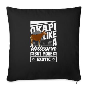 Funny zookeeper okapi lover - Sofa pillowcase 17,3'' x 17,3'' (45 x 45 cm) - black - Front