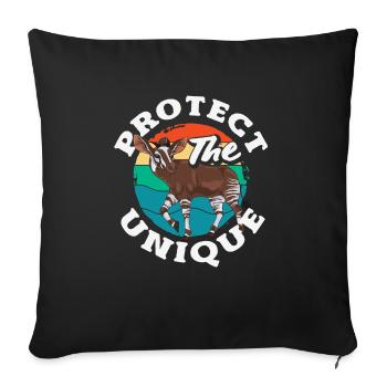 Funny zookeeper okapi lover - Sofa pillowcase 17,3'' x 17,3'' (45 x 45 cm) - black - Front