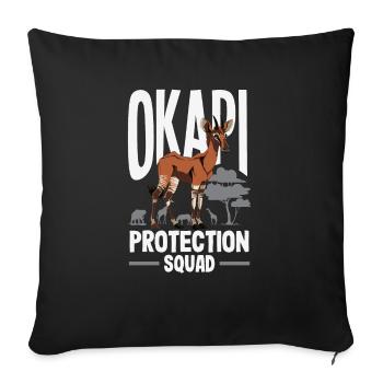 Funny zookeeper okapi lover - Sofa pillowcase 17,3'' x 17,3'' (45 x 45 cm) - black - Front