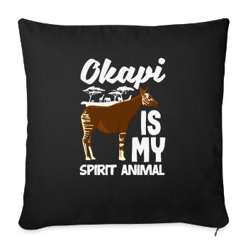 Funny zookeeper okapi lover - Sofa pillowcase 17,3'' x 17,3'' (45 x 45 cm) - black - Front