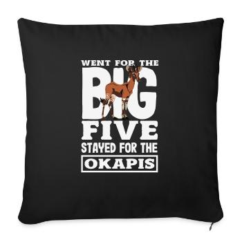 Funny zookeeper okapi lover - Sofa pillowcase 17,3'' x 17,3'' (45 x 45 cm) - black - Front