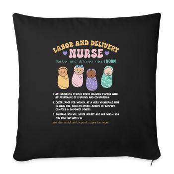 Nurse Baby Maternity Nurse - Sofa pillowcase 17,3'' x 17,3'' (45 x 45 cm) - black - Front