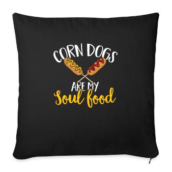 Corn Dog Corndog - Sofa pillowcase 17,3'' x 17,3'' (45 x 45 cm) - black - Front