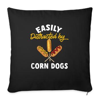 Corn Dog Corndog - Sofa pillowcase 17,3'' x 17,3'' (45 x 45 cm) - black - Front