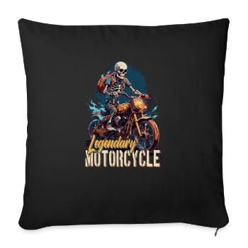 Wheel Racing Ride Free Legendary Motorcycle - Sofa pillowcase 17,3'' x 17,3'' (45 x 45 cm) - black - Front