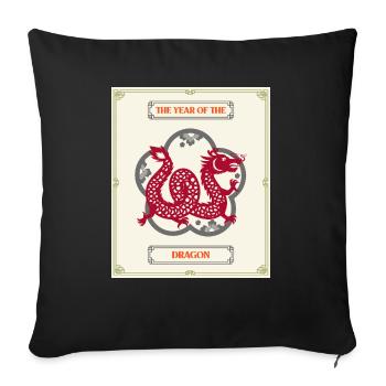 The Year Of The Dragon 2024 - Sofa pillowcase 17,3'' x 17,3'' (45 x 45 cm) - black - Front