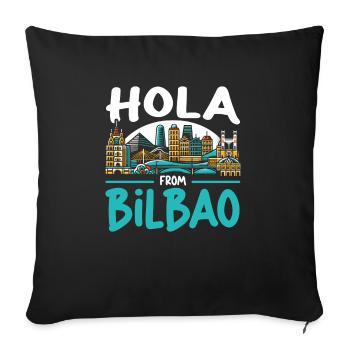 Bilbao Spain Travel Vacation I Love Bilbao Skyline - Sofa pillowcase 17,3'' x 17,3'' (45 x 45 cm) - black - Front