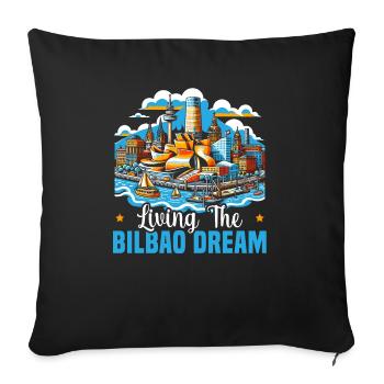 Bilbao Spain Travel Vacation I Love Bilbao Skyline - Sofa pillowcase 17,3'' x 17,3'' (45 x 45 cm) - black - Front