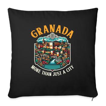 Granada Spain Travel Vacation Granada Skyline - Sofa pillowcase 17,3'' x 17,3'' (45 x 45 cm) - black - Front