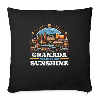 Granada Spain Travel Vacation Granada Skyline - Sofa pillowcase 17,3'' x 17,3'' (45 x 45 cm) - black - Front