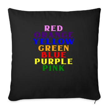 Couleurs de l’arc-en-ciel - drôle ROYGBIV - Housse de coussin décorative 45 x 45 cm - noir - Devant