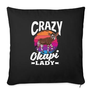 Funny zookeeper okapi lover - Sofa pillowcase 17,3'' x 17,3'' (45 x 45 cm) - black - Front