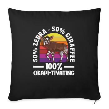 Funny zookeeper okapi lover - Sofa pillowcase 17,3'' x 17,3'' (45 x 45 cm) - black - Front