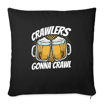 Crawled Pub Crawl Alcohol Drinking - Sofa pillowcase 17,3'' x 17,3'' (45 x 45 cm) - black - Front