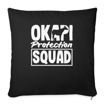 Funny zookeeper okapi lover - Sofa pillowcase 17,3'' x 17,3'' (45 x 45 cm) - black - Front