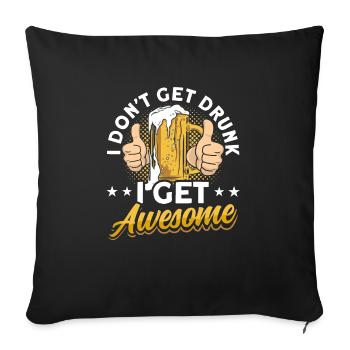 Crawled Pub Crawl Alcohol Drinking - Sofa pillowcase 17,3'' x 17,3'' (45 x 45 cm) - black - Front