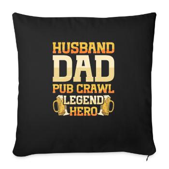 Crawled Pub Crawl Alcohol Drinking - Sofakissenbezug 45 x 45 cm - Schwarz - Vorne